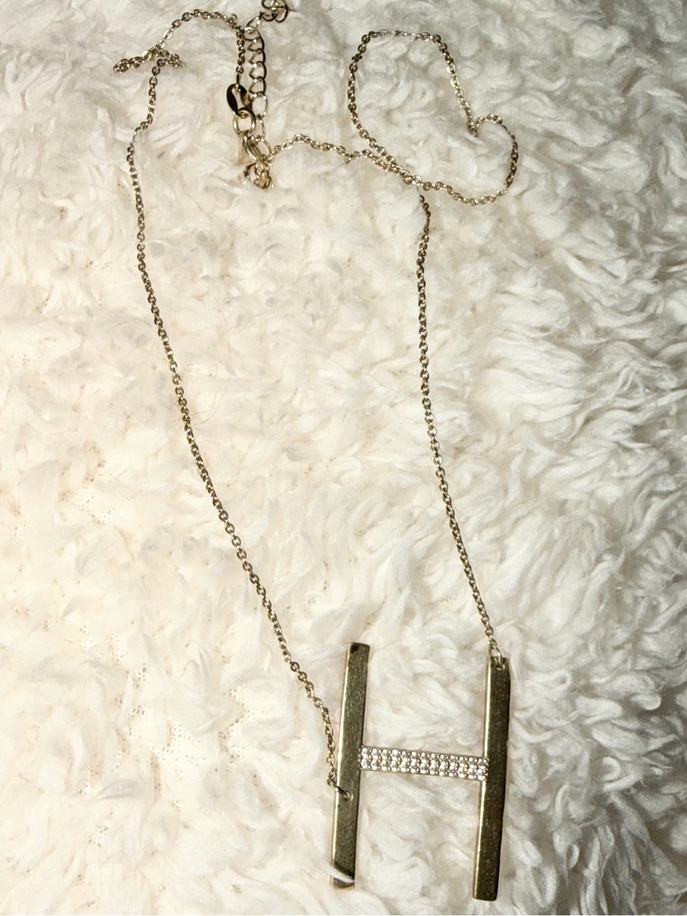 Gold Initial H Pendant Necklace - Gold Over Sterling Silver Fabulous Necklace
